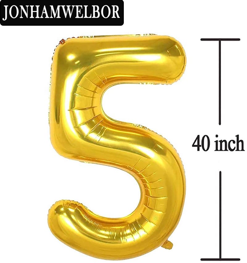 Jonhamwelbor 50 Number Balloons Gold Big Giant Jumbo Number 50 Foil Mylar Balloons for 50th Birthday Party Supplies 50 Anniversary Events Decorations - Image 2